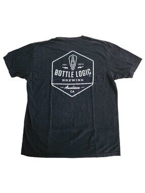 Bottle Logic Brewing T-Shirt  Est. 2013  Anaheim CA  Black  Cotton  Size L